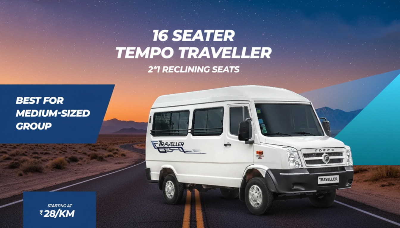 16 Seater Tempo Traveller on rent in Delhi
