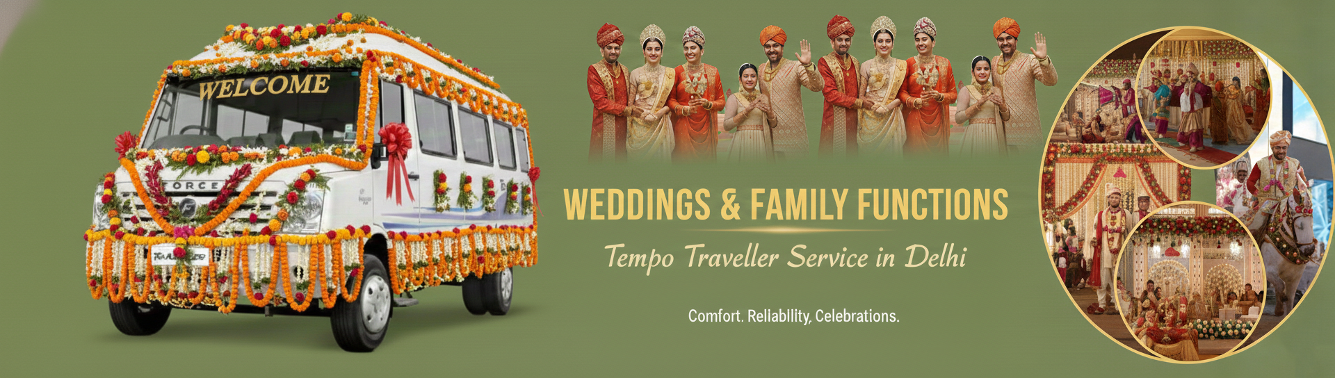 Tempo Traveller for Weddings & Family Functions